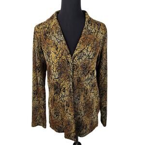 Laura Ashley Vintage Floral Brocade Blazer Jacket With Rhinestone Accents Small